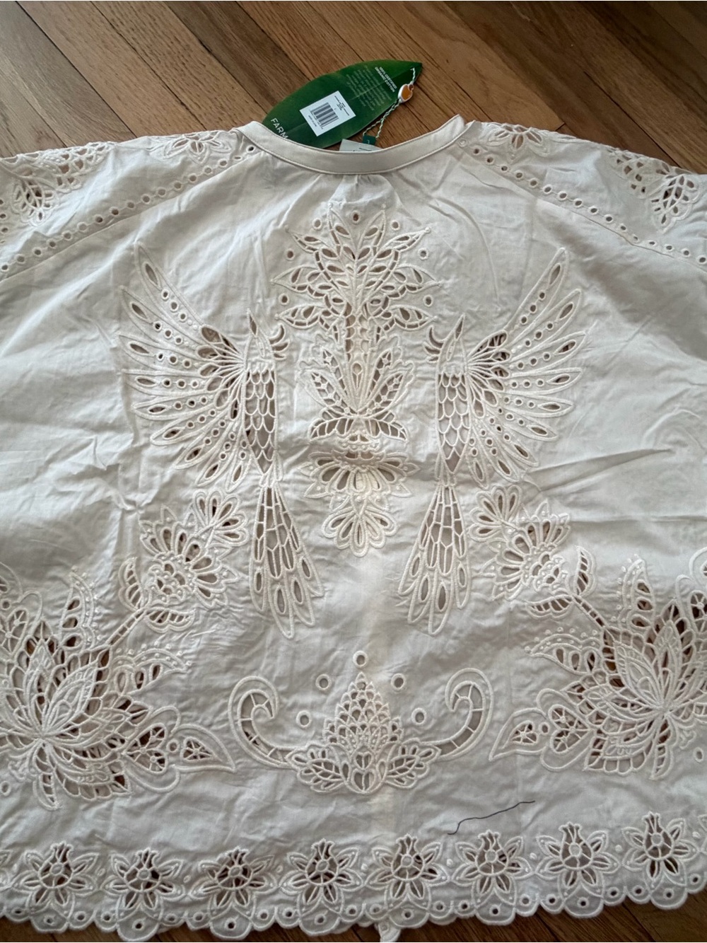 FARM Rio Soft Pink Artisanal Long Sleeve Blouse (Cream color) - Picture 9 of 9